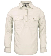 Pilbara Women's Stone Closed Front Long Sleeve Shirt